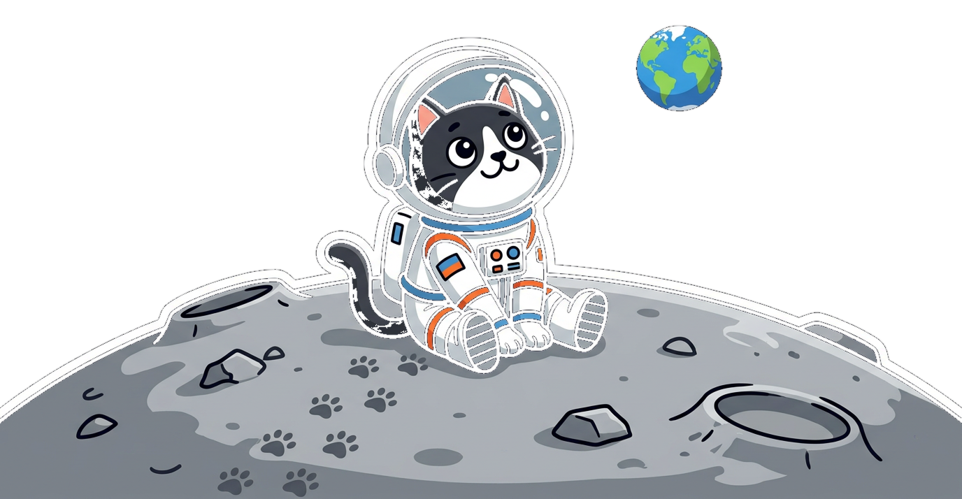 Félicette gazing at Earth from space